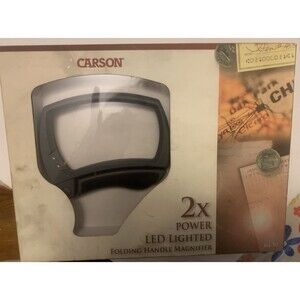 Carson 2X LED Lighted Folding Rectangular Magnifier